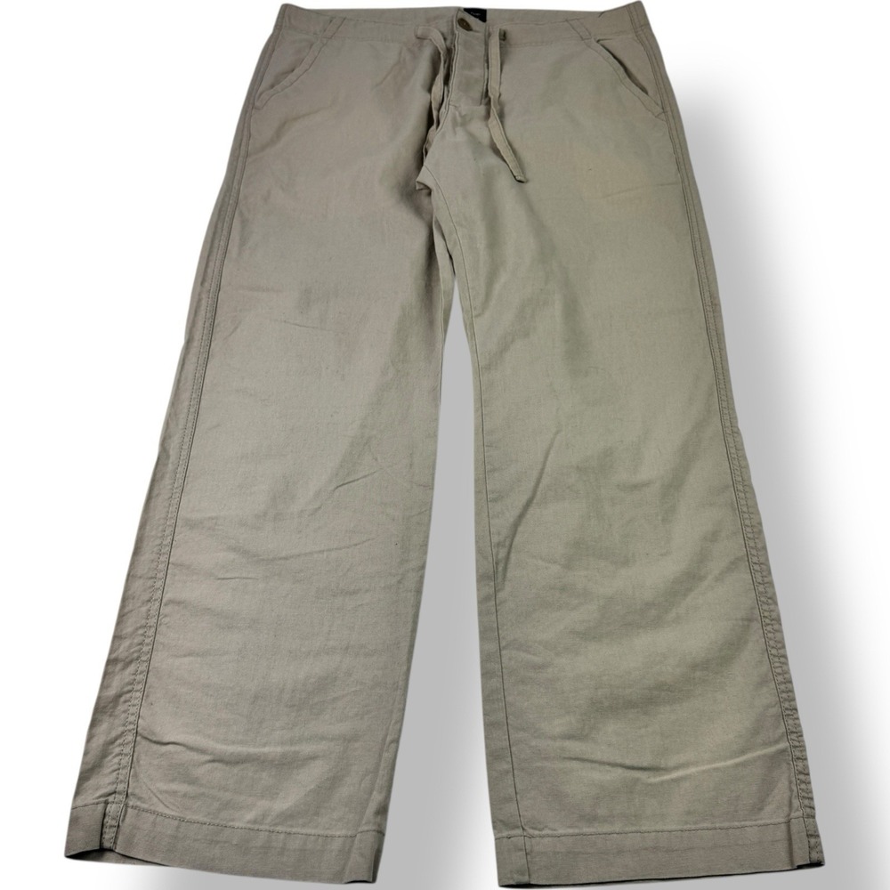 GAP Beige Linen Cotton Relaxed Fit Drawstring Pants Men's Size 35x31
